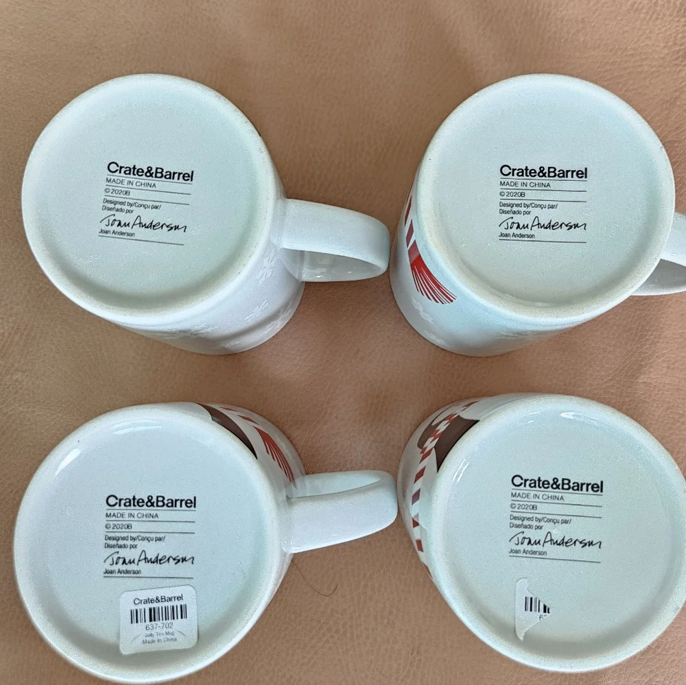 Crate & Barrel Penguin Jolly Trio Mugs